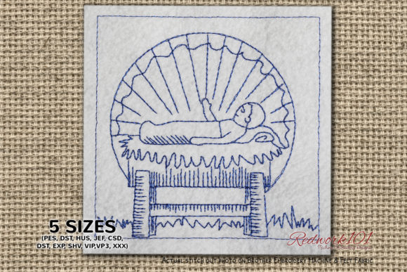 Bethlehem Christmas Bluework: A Charming Embroidery Design