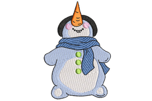 Big Carrot Nose Snowman: A Charming Embroidery Design