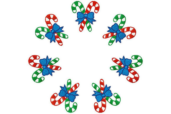 Candy Sticks in Circle: A Sweet Embroidery Delight