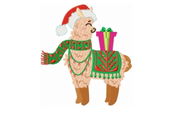 Charming Christmas Llama with Scarf