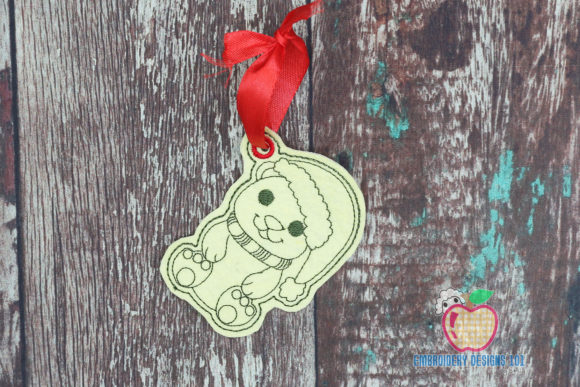 Charming Christmas Polar Bear in a Santa Hat