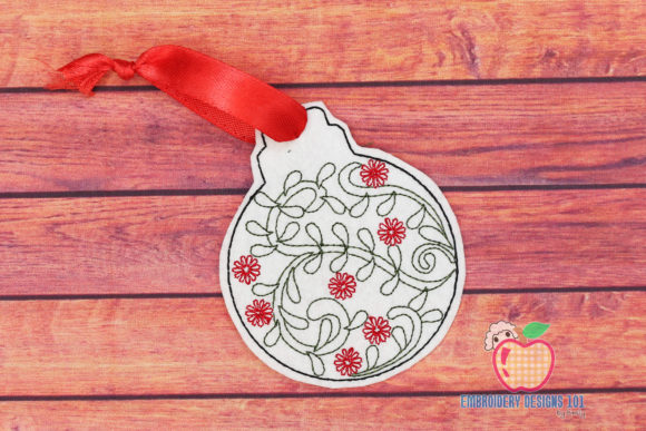 Christmas Ball with Flower Design Embroidery