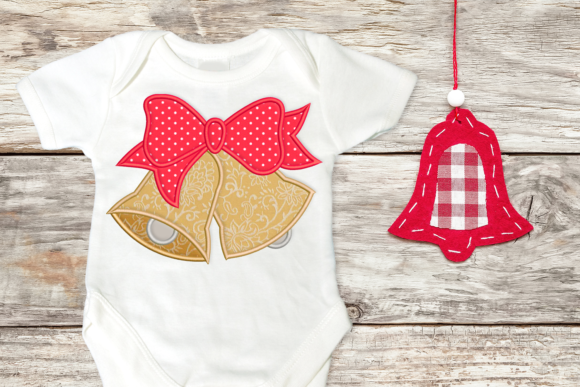 Christmas Bells with Bow Applique: A Festive Delight