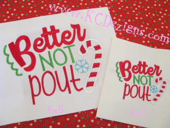 Christmas - Better Not Pout: A Festive Embroidery Design
