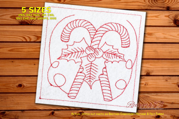 Christmas Candy Canes Redwork: A Festive Delight