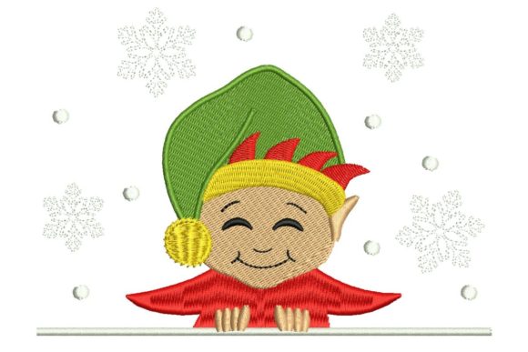 Christmas Elf Split: A Charming Embroidery Design