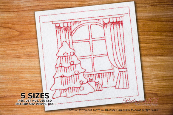 Christmas Window Machine: A Charming Embroidery Design