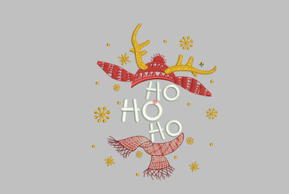 Ho Ho Ho with Reindeer and Santa: A Charming Embroidery Design