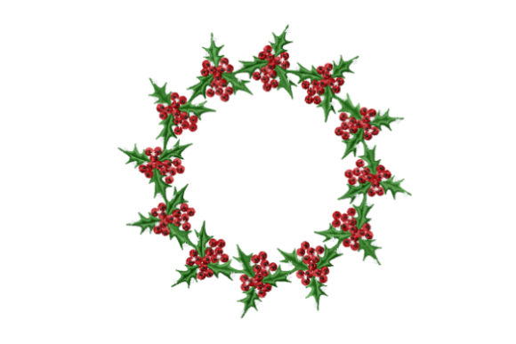 Holly Christmas Wreath: A Festive Embroidery Design