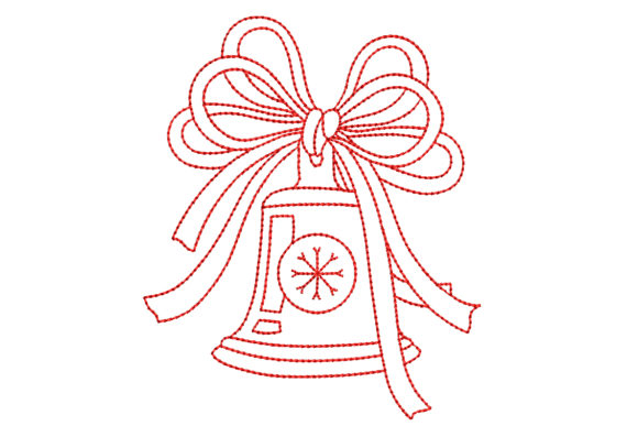 Redwork Christmas Bell: A Charming Embroidery Design