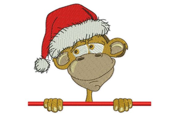 Santa Monkey: A Festive and Fun Embroidery Design