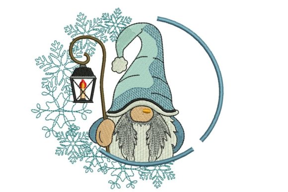 Snowflake Christmas Gnome: A Charming Embroidery Design